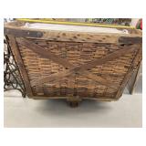 Antique Industrial Post Office Basket W/lid &
