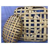 Large Wooden Tobacco Baskets 1 Square, 1 Round