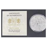 1 Oz. Fine Silver 'white Horse' Round