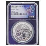 1 Oz. Fine Silver Ms70 Germania Round
