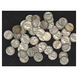 90% Silver, $5 Face Mercury Dimes