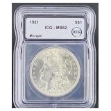 1921 Ms62 Morgan Silver Dollar (90% Silver)