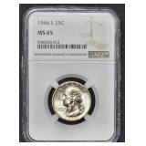 90% Silver 1946-s Ms65 Washington Quarter