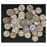 90% Silver, $5 Face Mercury Dimes