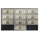 10 $1 Silver Certificates