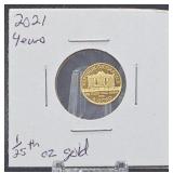 1/25th Oz. .999 Fine Gold, 2021 Philharmonic