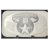 1 Oz. Vintage Fine Silver 'shriners' Bar