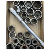 LARGE SOCKETS AND PRO GRADE 16012 TORQUE WRENCH