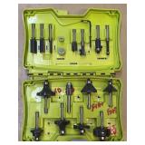 15 pc RYOBI router bit set