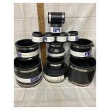 Rubber pipe couplings and flexible pipe hub