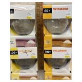 60 & 100 w sylvania G40 bulbs