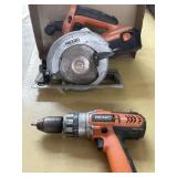 Ridgid cordless circular saw and drill