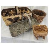 Vtg Harvest Basket/ vtg longaberger cradle/ a