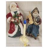 2 Christmas Santas / elect candle