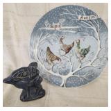 Haviland three French hens plate