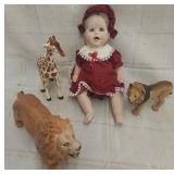 Vtg 1987 Punkinseed reproduction doll / lion