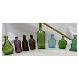 (8) Vtg Miniature Colored Bottles