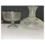 E.O. Brody Glass Co.Compote on the left and