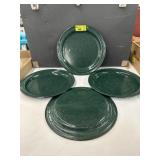Ty style gsi  green specked enamelware plates