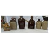 (6) Vtg pottery jars