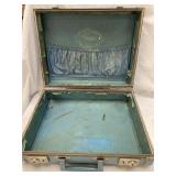 Vintage Hard Shell Suitcase Teal Color 12' x 15'