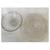 Vtg Glass serving tray / vintage  bowl