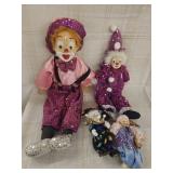 2 Swinging Clown doll  with 2 clowns dolls