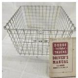 Wire basket / Dodge truck Driver manual