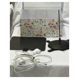 (2) antennae and a pretty floral storage box