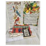 Vintage calendars/ vintage place mats /monogram