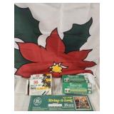 Christmas lights/ Poinsettia flag