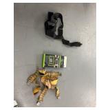 Suspenders and a leather belt motion by boconi