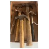 Box lot of claw hammers