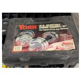 York 30 pound adjustable chrome dumbbell set