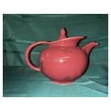 Hall 06.93 6 cup tea pot. Maroon with 24k gold