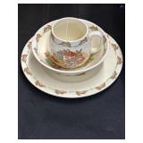 Royal doulton "bunnykins" mug, bowl, and plate