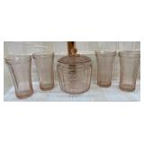 Vintage Indiana Pink Depression Glasses & Cookie