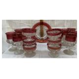 Kings Crown 11 Water Goblets, 6 Sherbert Glasses