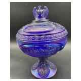 Fenton Carnival Glass covered compote, 1976 US