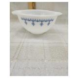 Vtg Pyrex blue snowflakes