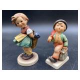 2 Hummel Figurines, girl w/basket, boy w/unbrella