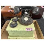 Vintage telephone and hand crank telephone