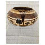 Handcrafted Segmented wood bowl for knitting