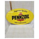 Double sided Vtg. Pennzoil advertising sign