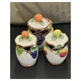 Fritz and Floyd salt/pepper shaker and sugar b