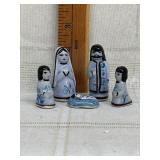Vintage Mexican Tonala Pottery Nativity Set
