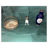 (3) Vtg items 1 Limoges vase,1 bonbon made in