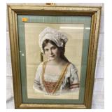 Vintage Wood Framed Print of Miss Christie