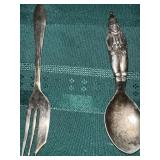 Vtg reed and Barton baby spoon featuring a clown