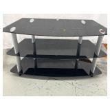 Black glass tv stand